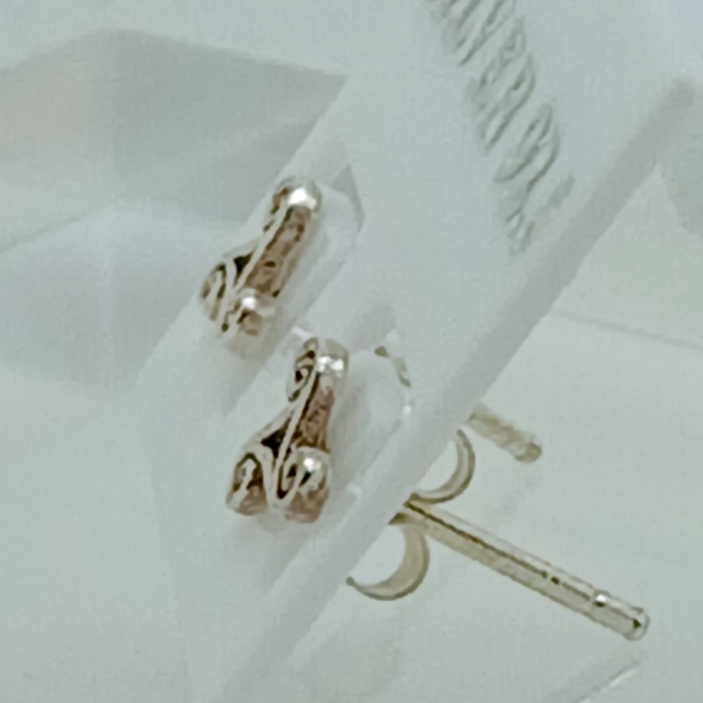 Sterling Silver Celtic Triskelion Stud Earrings Triple Spiral Triskele Vintage - Picture 8 of 16